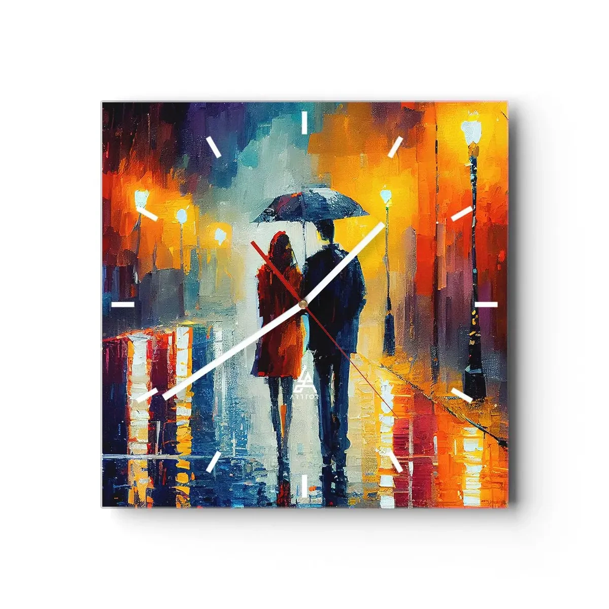 Nástenné hodiny - Spolu – farebná noc - 40x40 cm