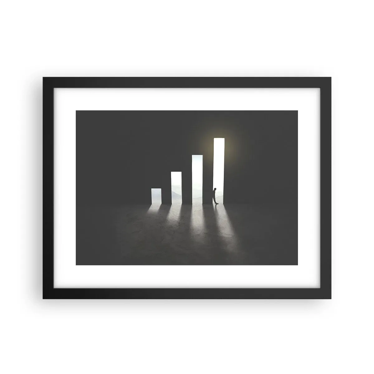 Plagát v čiernom ráme - Úspech – impresia - 40x30 cm