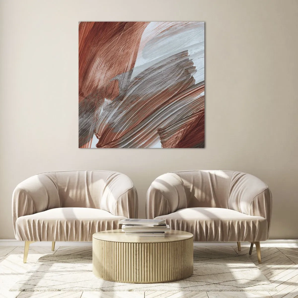 Obraz na skle - Jesenná veterná abstrakcia - 70x70 cm