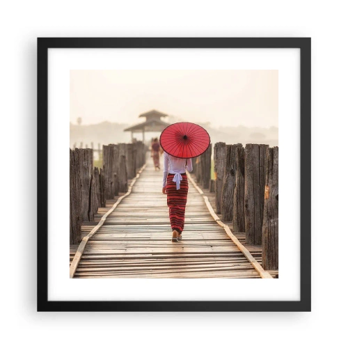 Plagát v čiernom ráme - Na starom moste - 40x40 cm