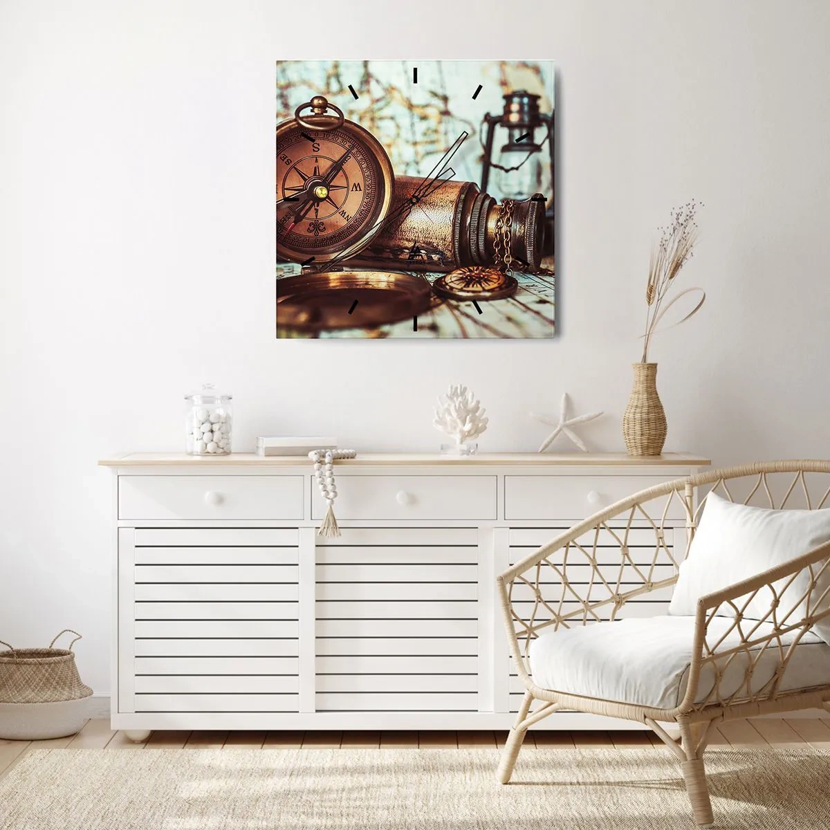 Nástenné hodiny - Pirátske dobrodružstvo v Karibiku čaká - 30x30 cm