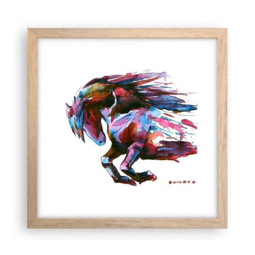 Plagát v ráme zo svetlého duba - Nadšenie - 30x30 cm