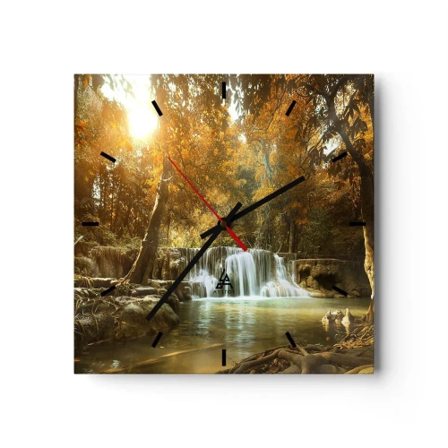 Nástenné hodiny - Parkový vodopád - 30x30 cm