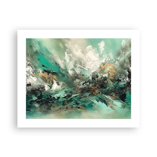 Plagát - Smaragdovočierne vlnobitie - 50x40 cm