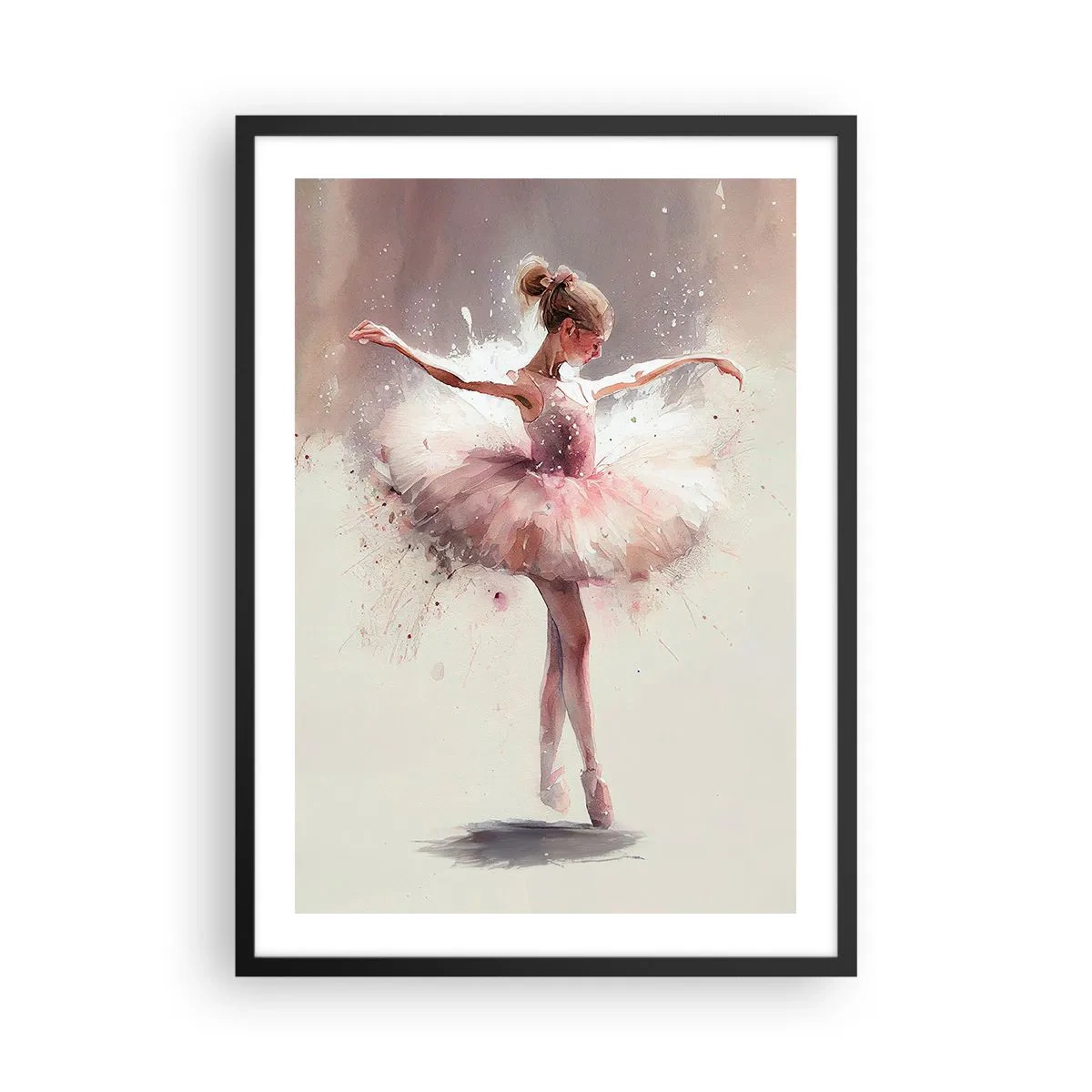 Plagát v čiernom ráme - Baletka v umeleckom hnutí - 50x70cm - Ako mladý vták - Moderná nástenná dekorácia do obývacej izby a spálne ARTTOR