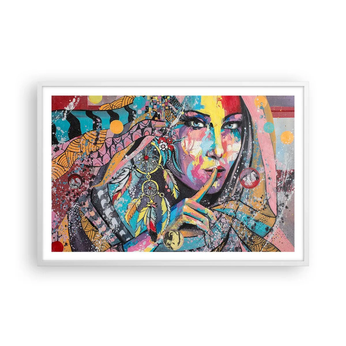 Plagát v bielom ráme - Mlč, než pochopíš - 91x61 cm