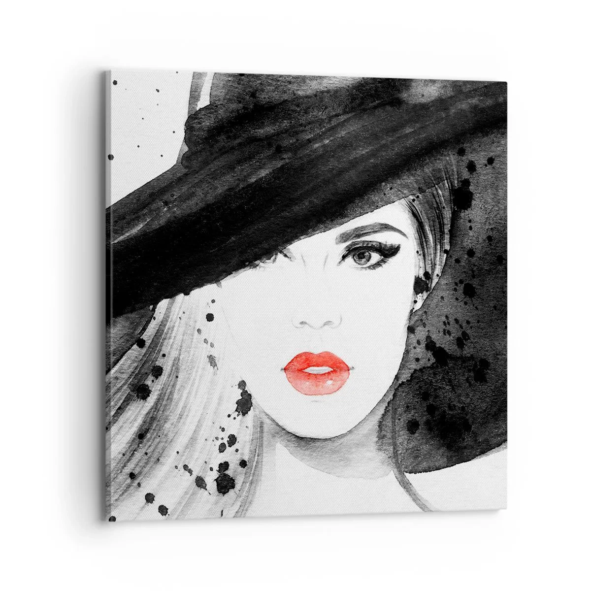 Obraz na plátne - Dáma v čiernom - 70x70 cm