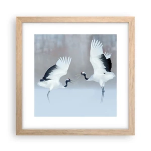 Plagát v ráme zo svetlého duba - Tanec v hmle - 30x30 cm