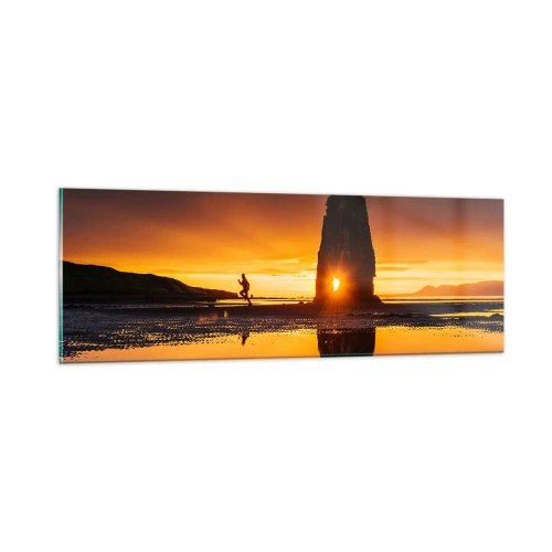 Obraz na skle - Iba ty a príroda - 90x30 cm