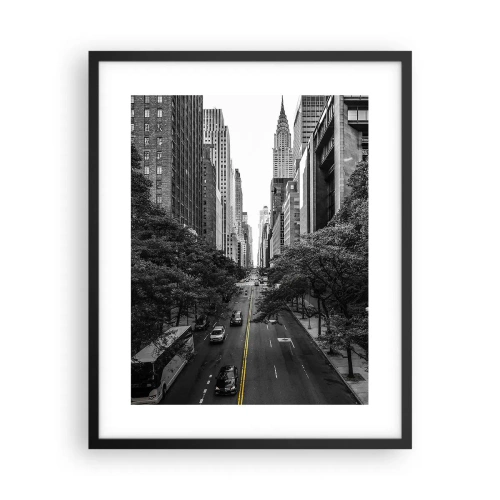 Plagát v čiernom ráme - Newyorské ráno - 40x50 cm