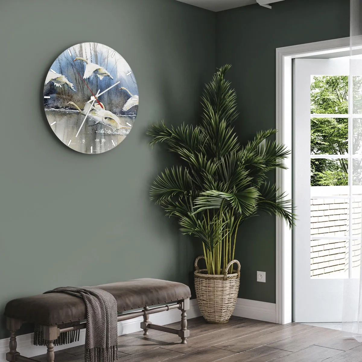 Nástenné hodiny - Ako v poviedke o divokých labutiach - 30x30 cm