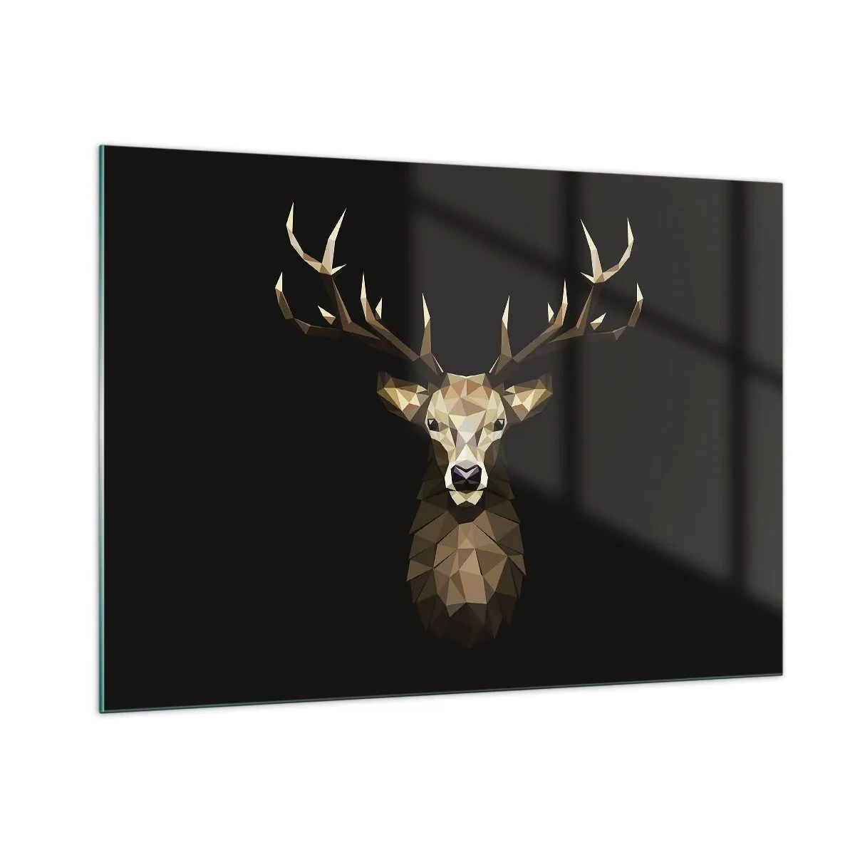 Obraz na skle - Kubistický jeleň - 100x70 cm