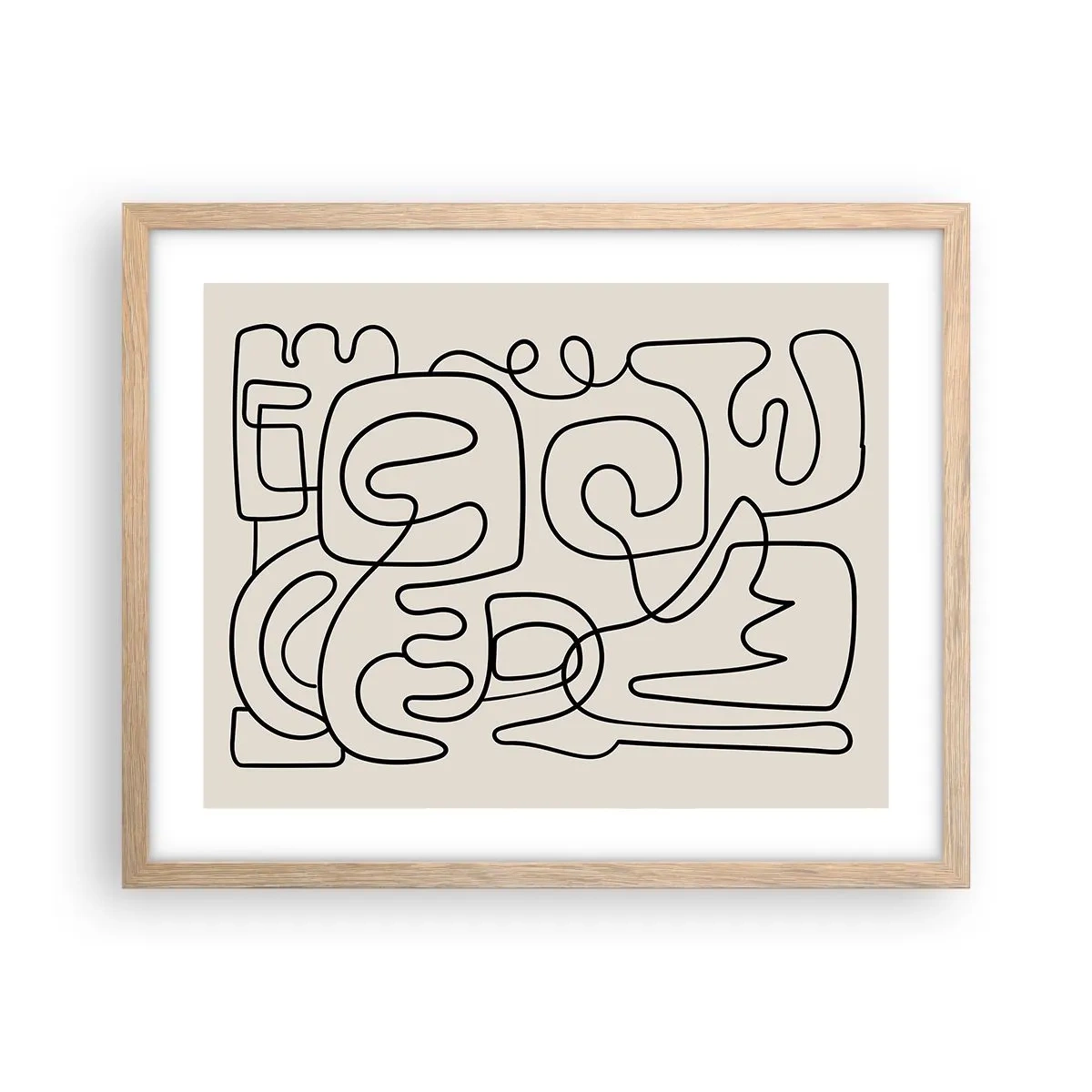 Plagát v ráme zo svetlého duba - Podľa stopy - 50x40 cm