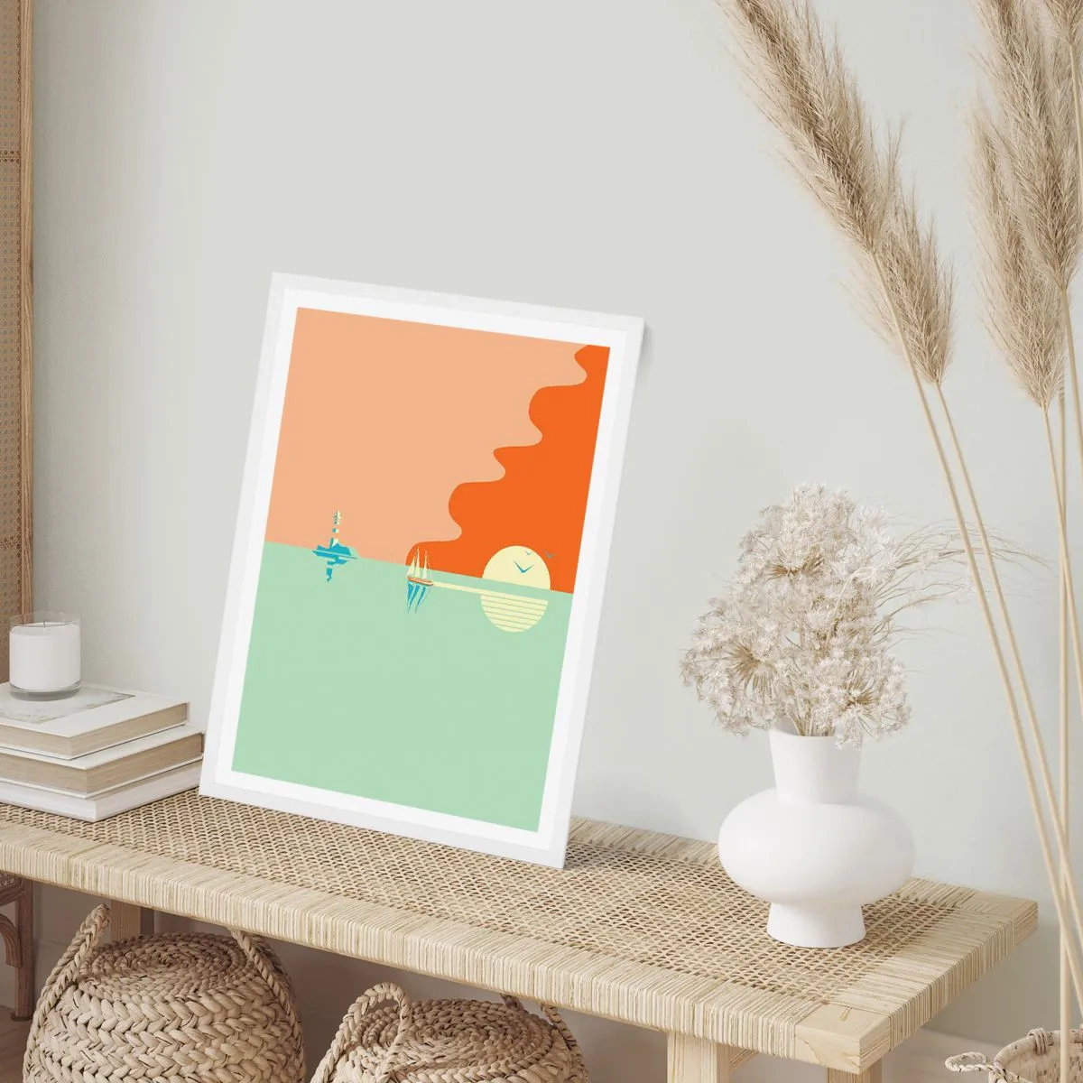 Plagát v bielom ráme - Dokonalá morská krajina - 70x100 cm