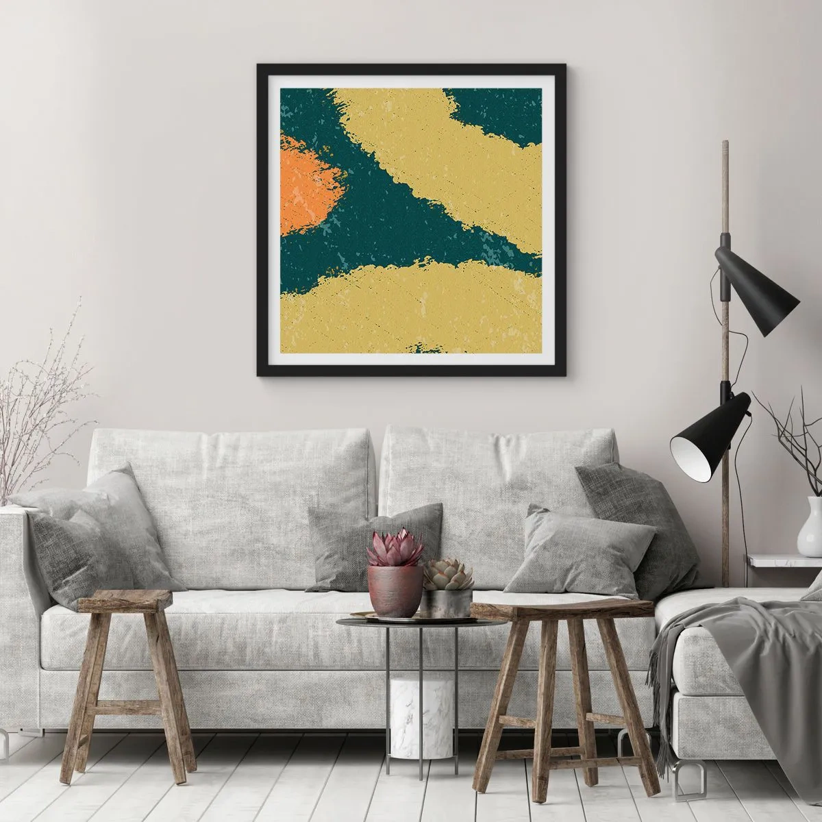 Plagát v čiernom ráme - Abstrakcia – spomalený pohyb - 30x30 cm