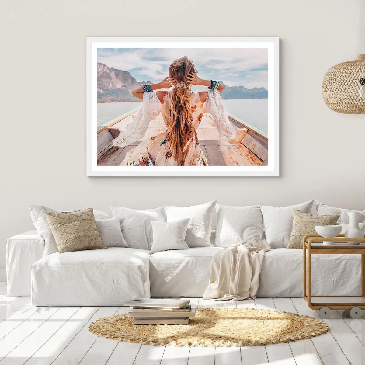 Plagát v bielom ráme - Na ceste ku šťastiu - 70x50 cm