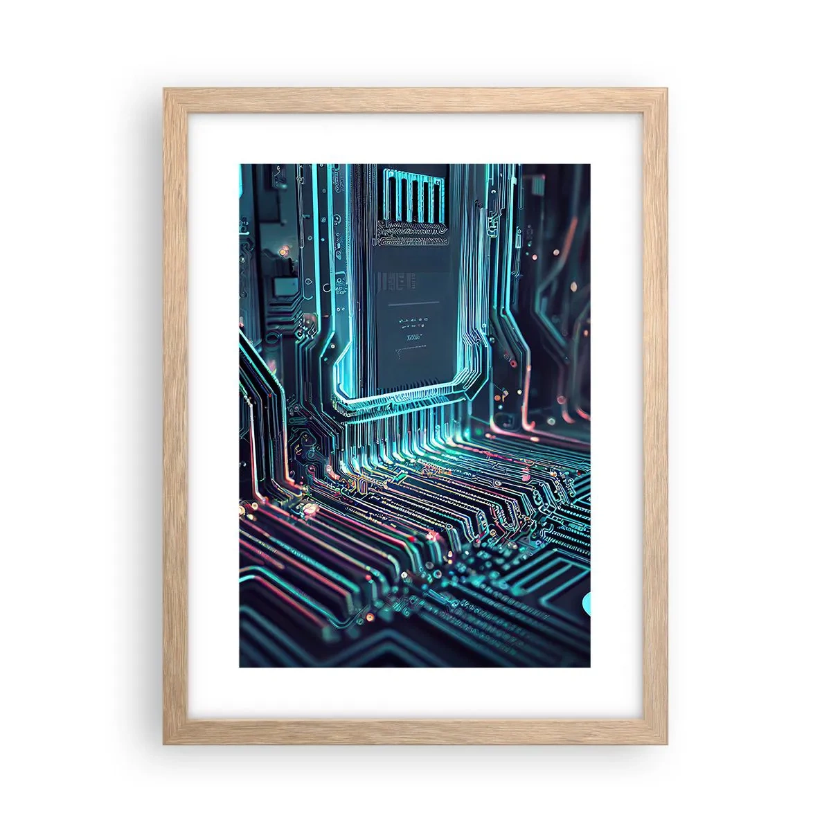 Plagát v ráme zo svetlého duba - Len tak premýšľam… - 30x40 cm