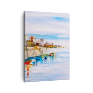Obraz na plátne - Viacfarebný mestský prístav - 50x70 cm