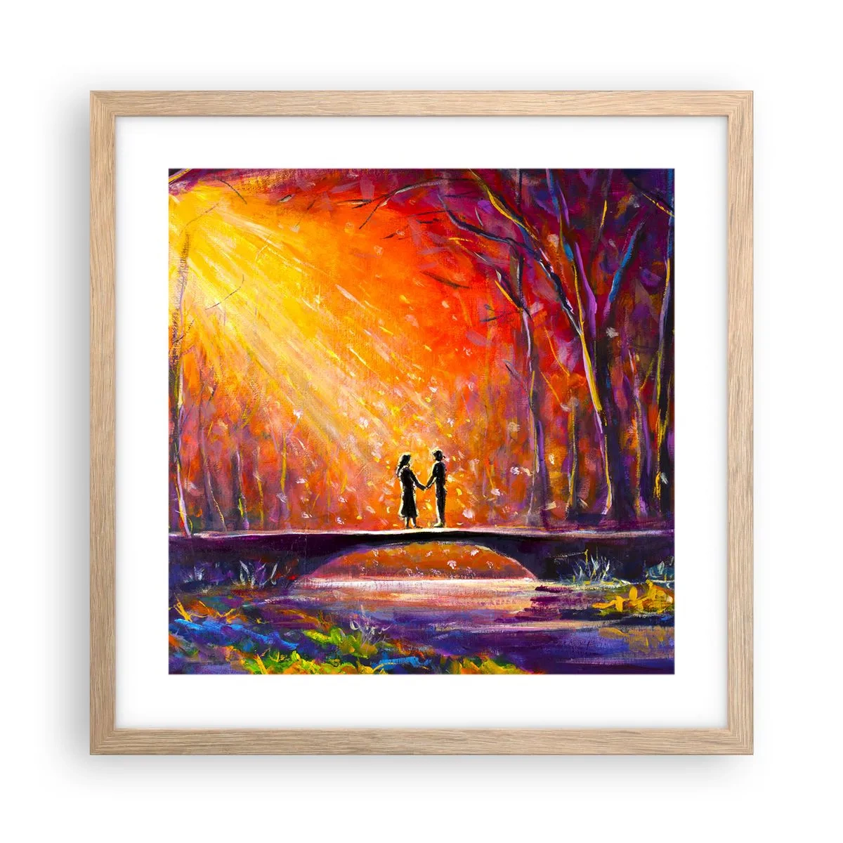 Plagát v ráme zo svetlého duba - Nebo ich tiež miluje - 40x40 cm