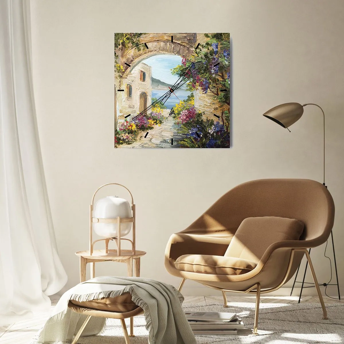 Nástenné hodiny - Pôvab pobrežnej krajiny - 40x40 cm