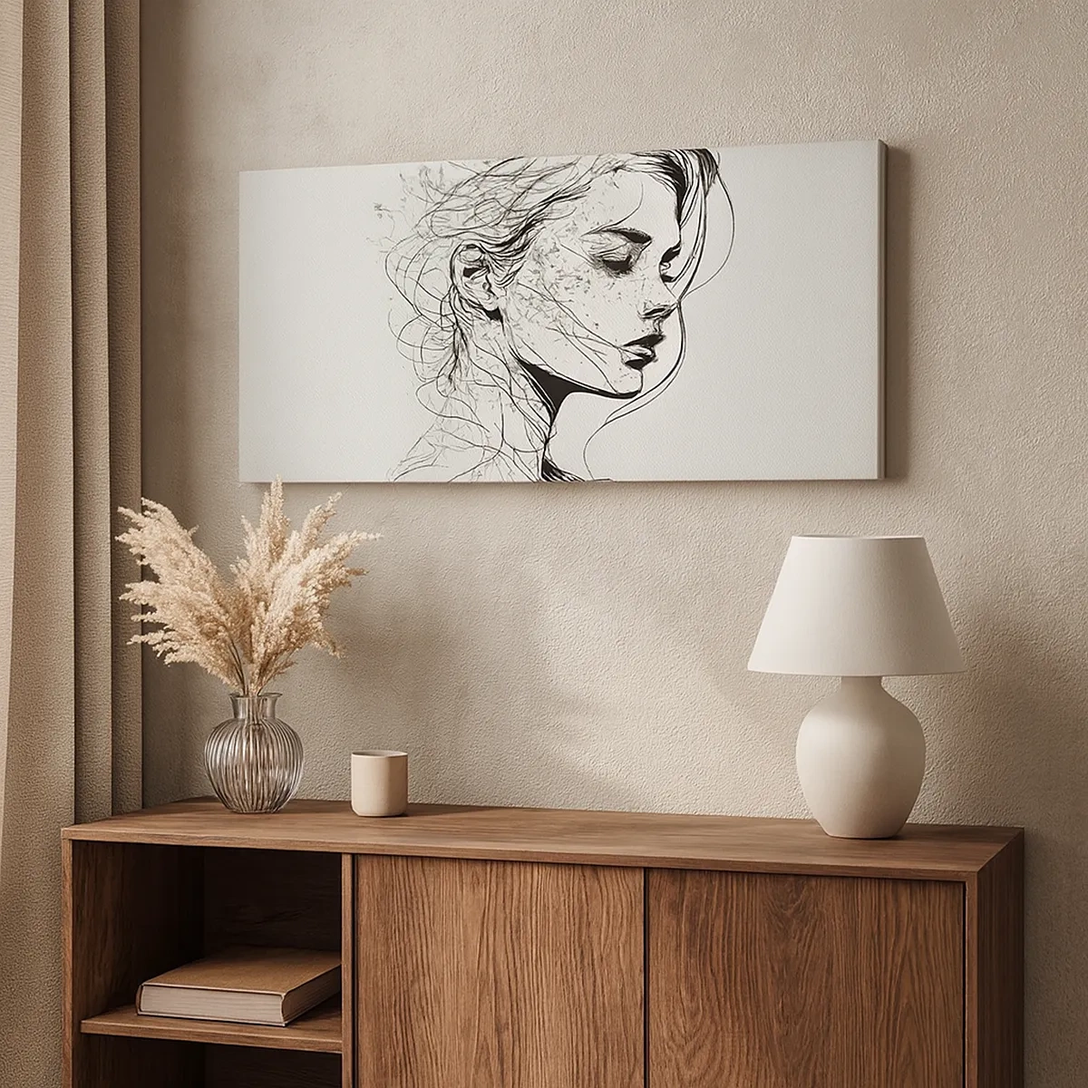 Obraz na plátne - Portrét v zamyslení - 30x30 cm