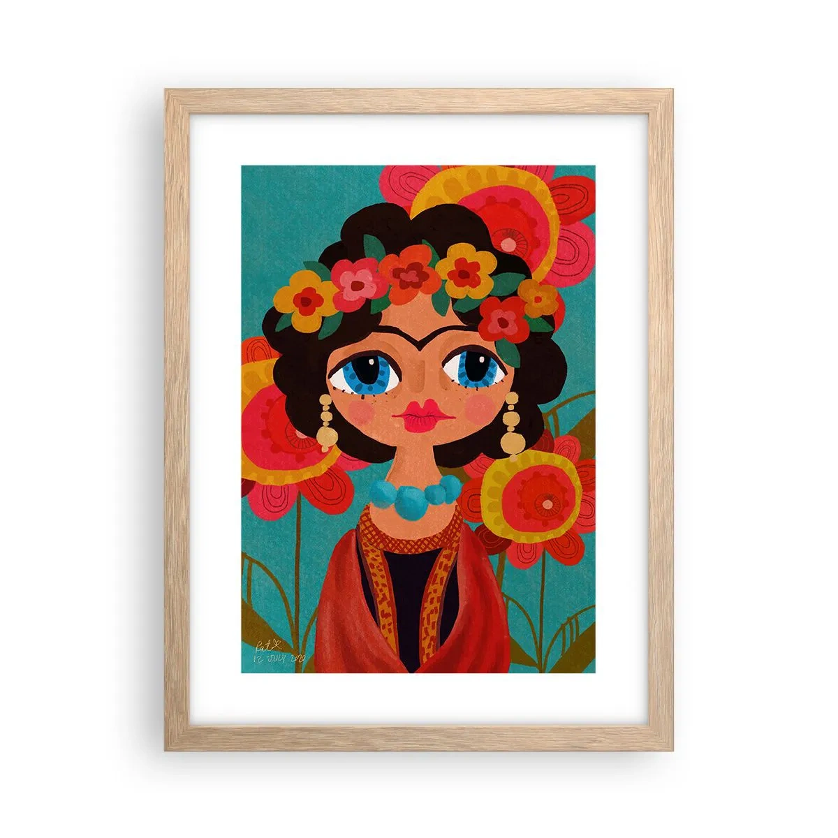 Plagát v ráme zo svetlého duba - O dievčatku Makovičke - 30x40 cm