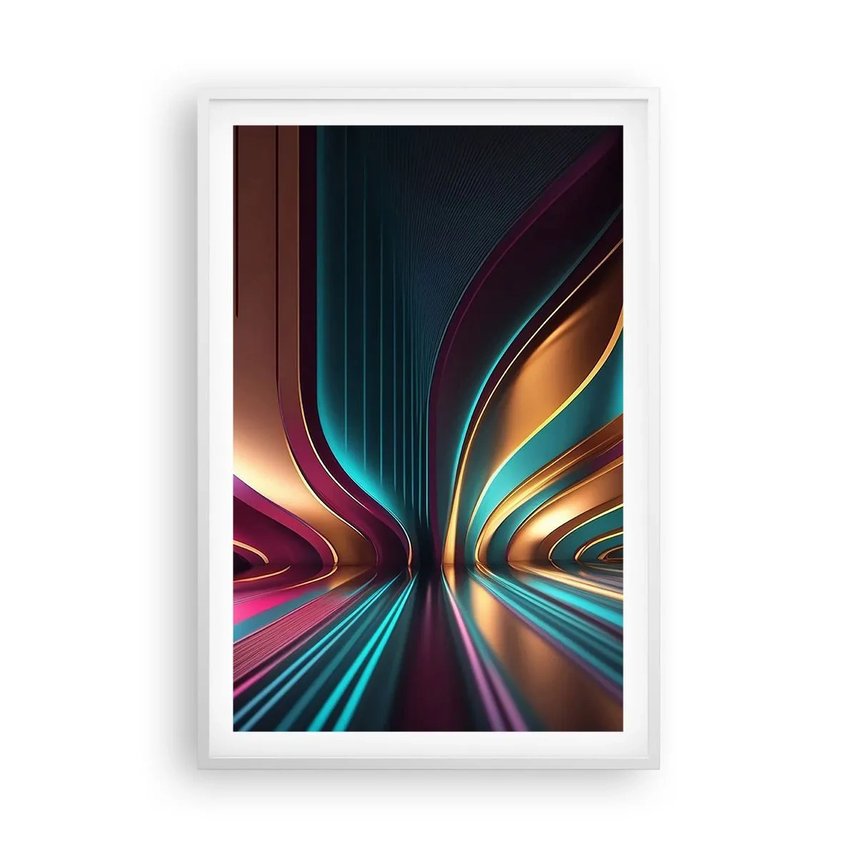 Plagát v bielom ráme - Architektúra svetla - 61x91 cm