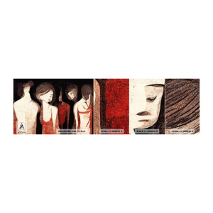 Vzorka samolepiacej fototapety Deluxe Sticker - Madony z temnoty - ženy, Kus, Smútok - 100x30 cm