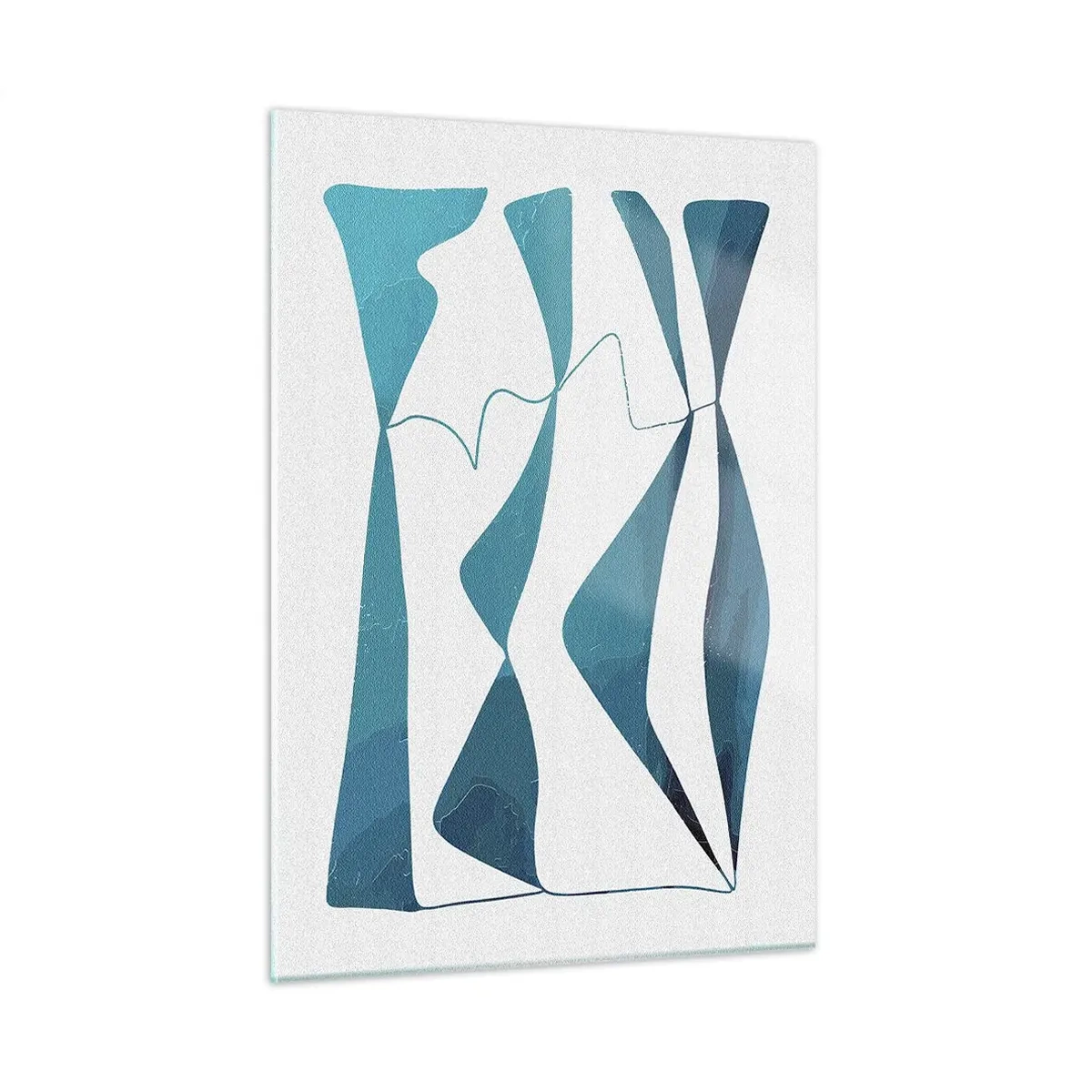 Obraz na skle - Abstrakcia: tyrkysový vzťah - 50x70 cm