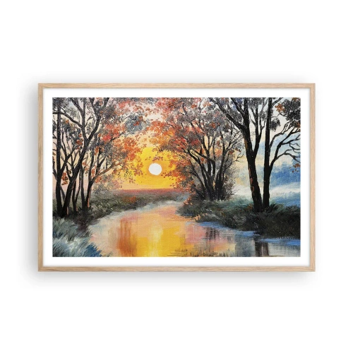 Plagát v ráme zo svetlého duba - Jesenný nádych - 91x61 cm