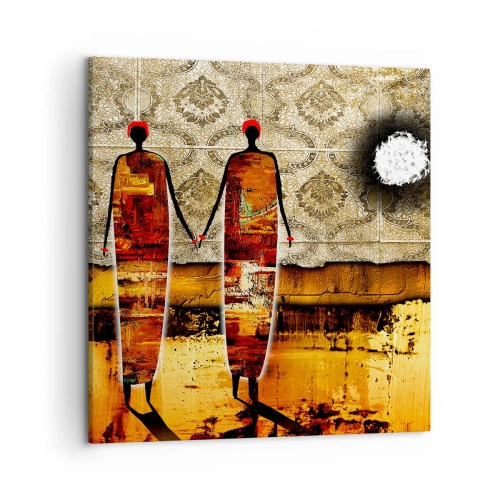 Obraz na plátne - Etnická kompozícia vo farbách Afriky - 50x50 cm