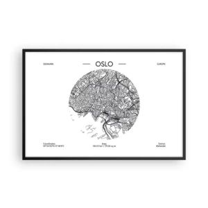 Plagát v čiernom ráme - Anatómia Osla - 91x61 cm