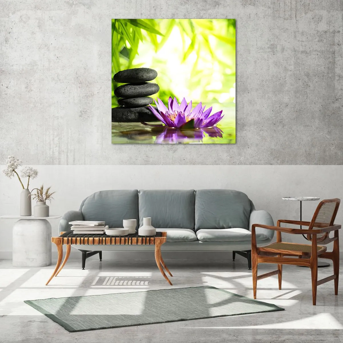 Obraz na skle - V bambusovom hájiku - 70x70 cm