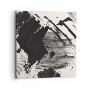 Obraz na plátne - Abstrakcia – expresia čiernej - 70x70 cm