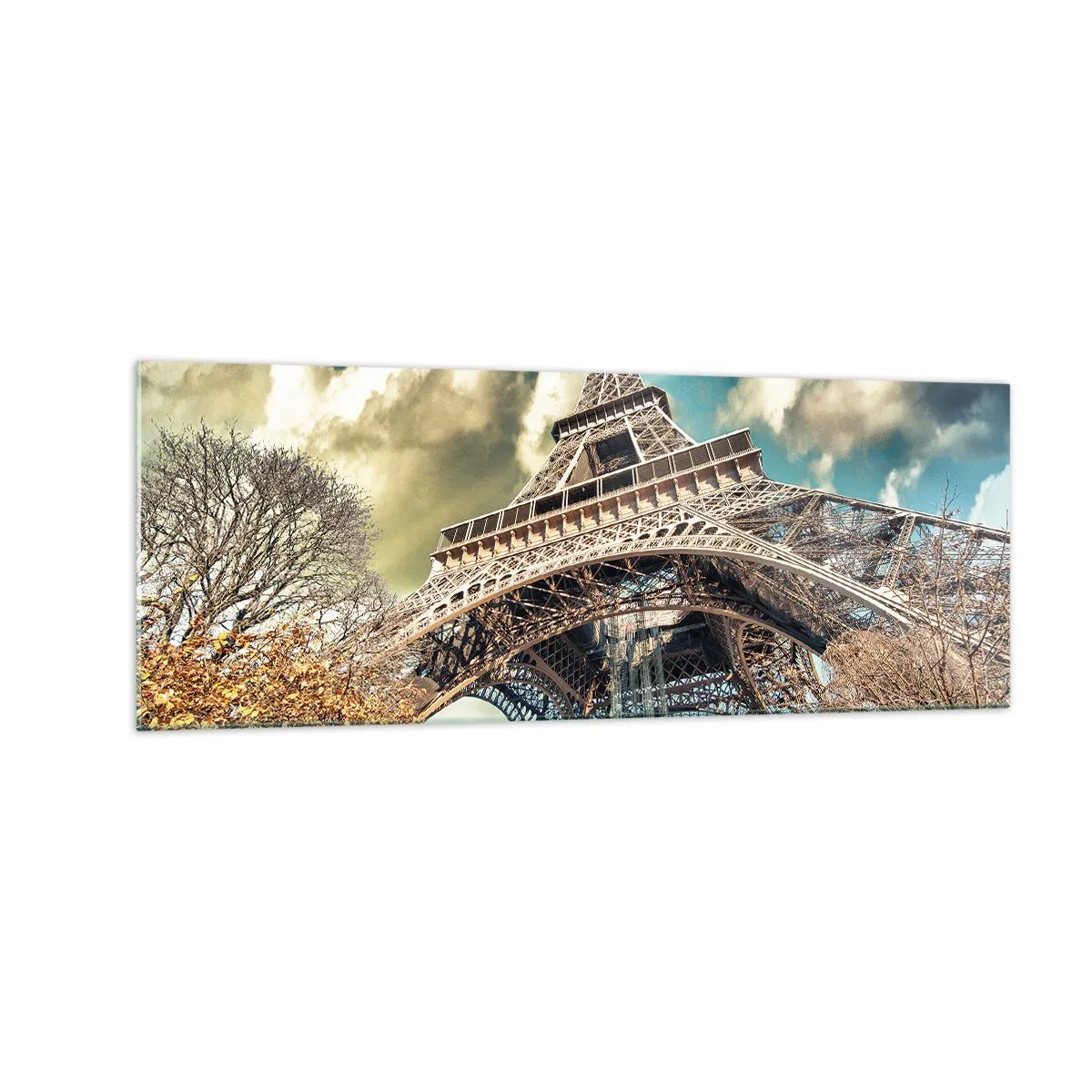 Obraz na skle - A na jeseň v Paríži… - 140x50 cm