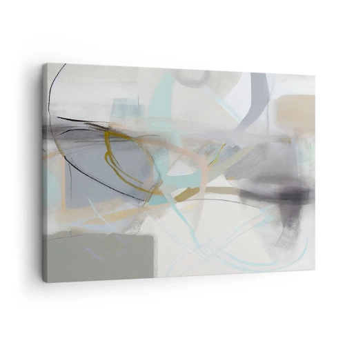 Obraz na plátne - Pastelová abstrakcia s jemnými líniami - 70x50cm - Hmlistá abstrakcia - Moderná nástenná dekorácia do obývacej izby a spálne ARTTOR