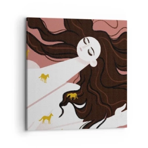 Obraz na plátne - Sen o zlatom koni - 70x70 cm