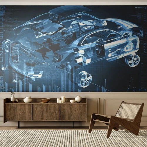 Fototapeta Premium Sand - Inžinierska anatómia - Automobilový priemysel, Auto, koncepcia - 450x315 cm