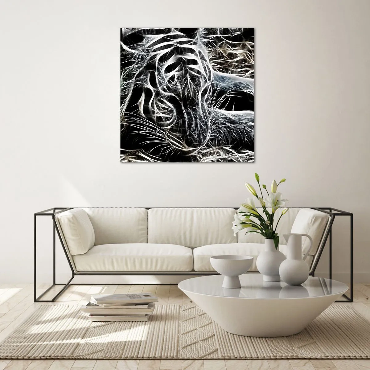 Obraz na skle - Štúdia mačacej ľahkosti - 60x60 cm