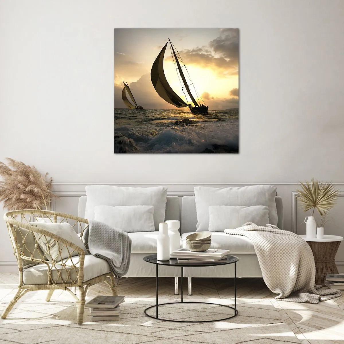 Obraz na skle - S vetrom a proti vetru - 70x70 cm