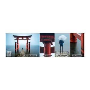 Vzorka samolepiacej fototapety Deluxe Sticker - Japonské zamyslenie - Ázie, Chrám Hakone, Japonsko - 100x30 cm