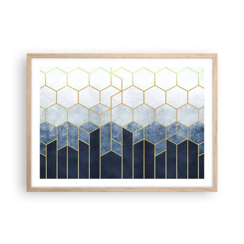 Plagát v ráme zo svetlého duba - Kompozícia v synkopickom rytme - 70x50 cm