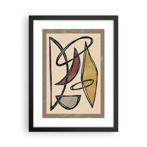 Plagát v čiernom ráme - Kompozícia – oblúky a ovály - 30x40 cm