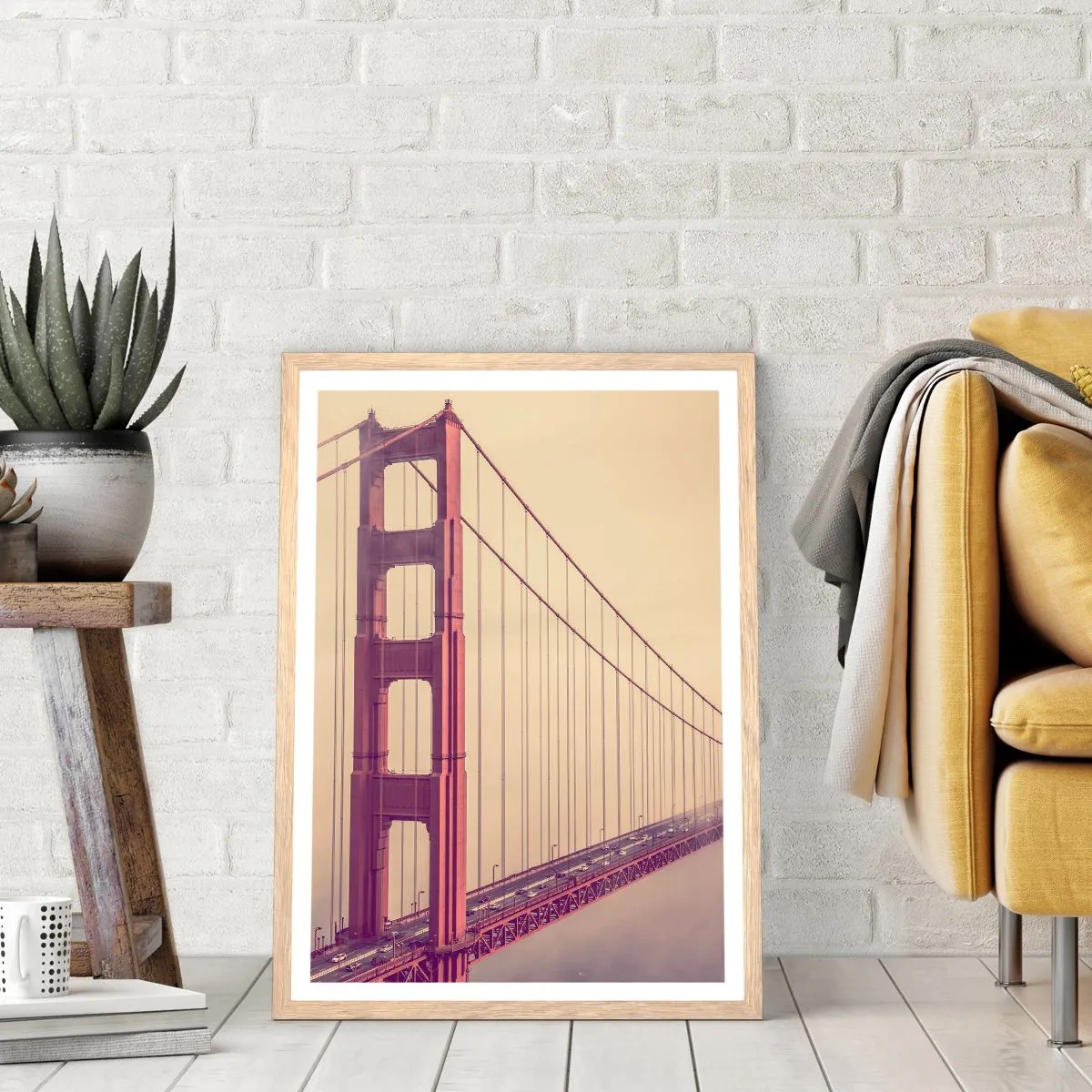 Plagát v ráme zo svetlého duba - Medzi nebom a zemou - 30x40 cm