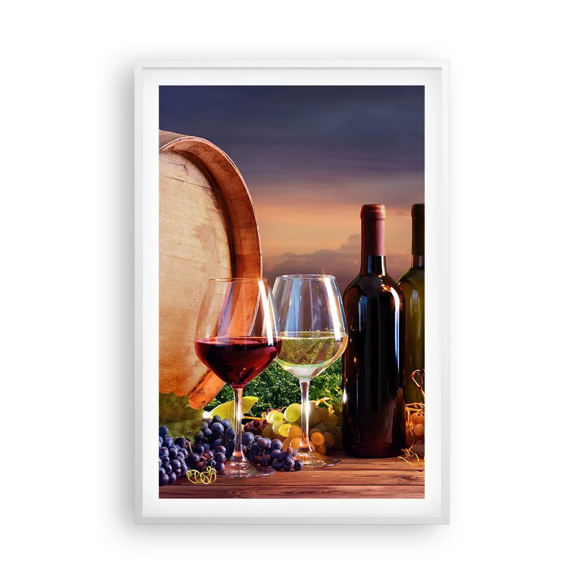 Plagát v bielom ráme - Tu má život chuť - 61x91 cm