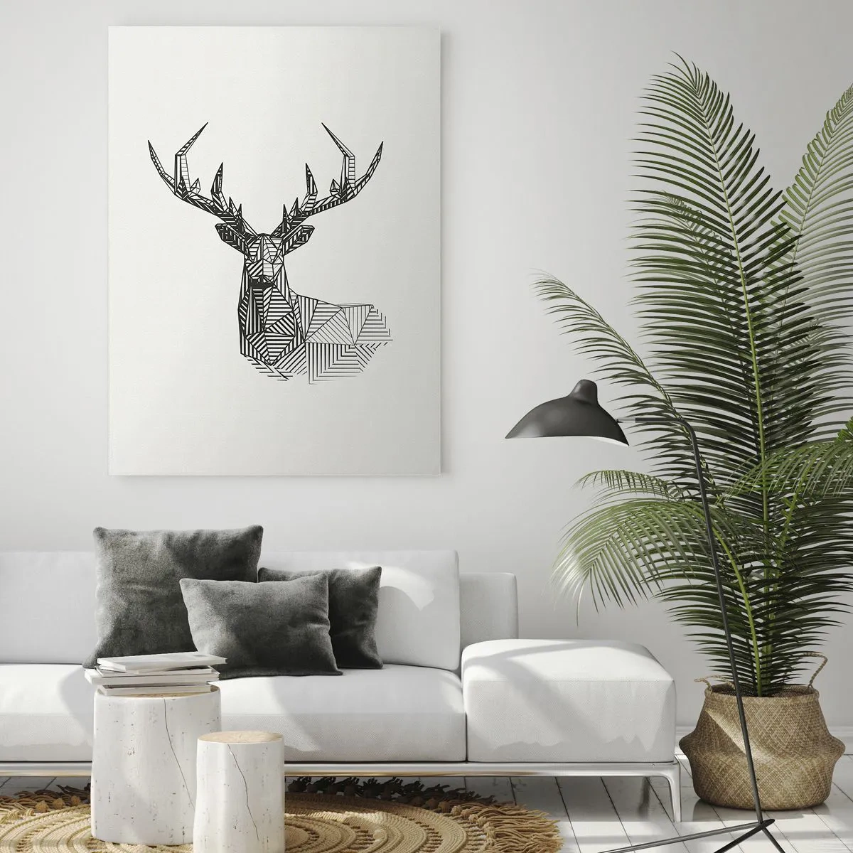 Obraz na skle - Jeleň v kubistickom štýle - 50x70 cm