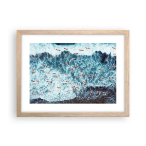 Plagát v ráme zo svetlého duba - Prímorský sprievod - 40x30 cm
