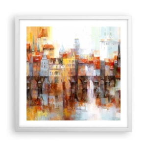 Plagát v bielom ráme - Pod mostom je tiež krásne - 50x50 cm