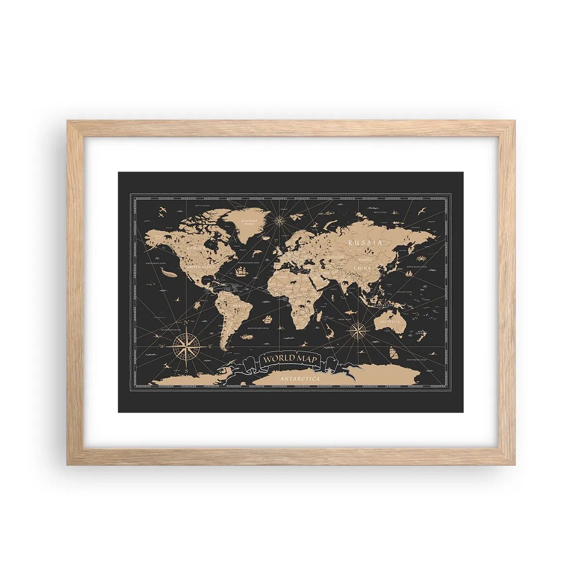 Plagát v ráme zo svetlého duba - Hranice môjho sveta - 40x30 cm