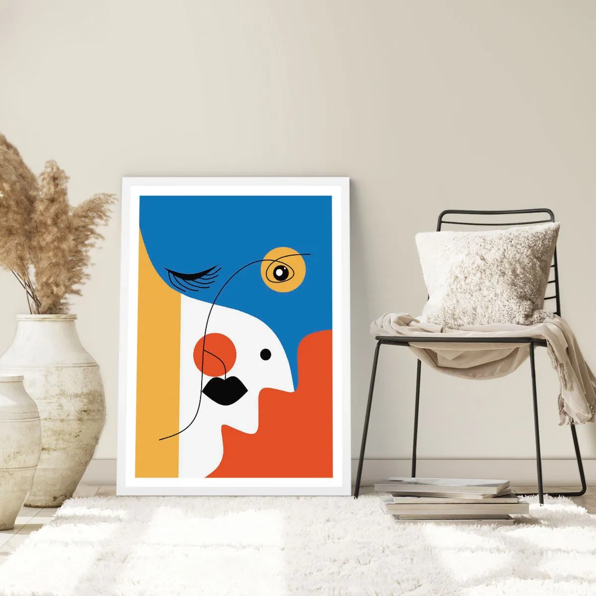 Plagát v bielom ráme - Zdeformovaný portrét - 70x100 cm